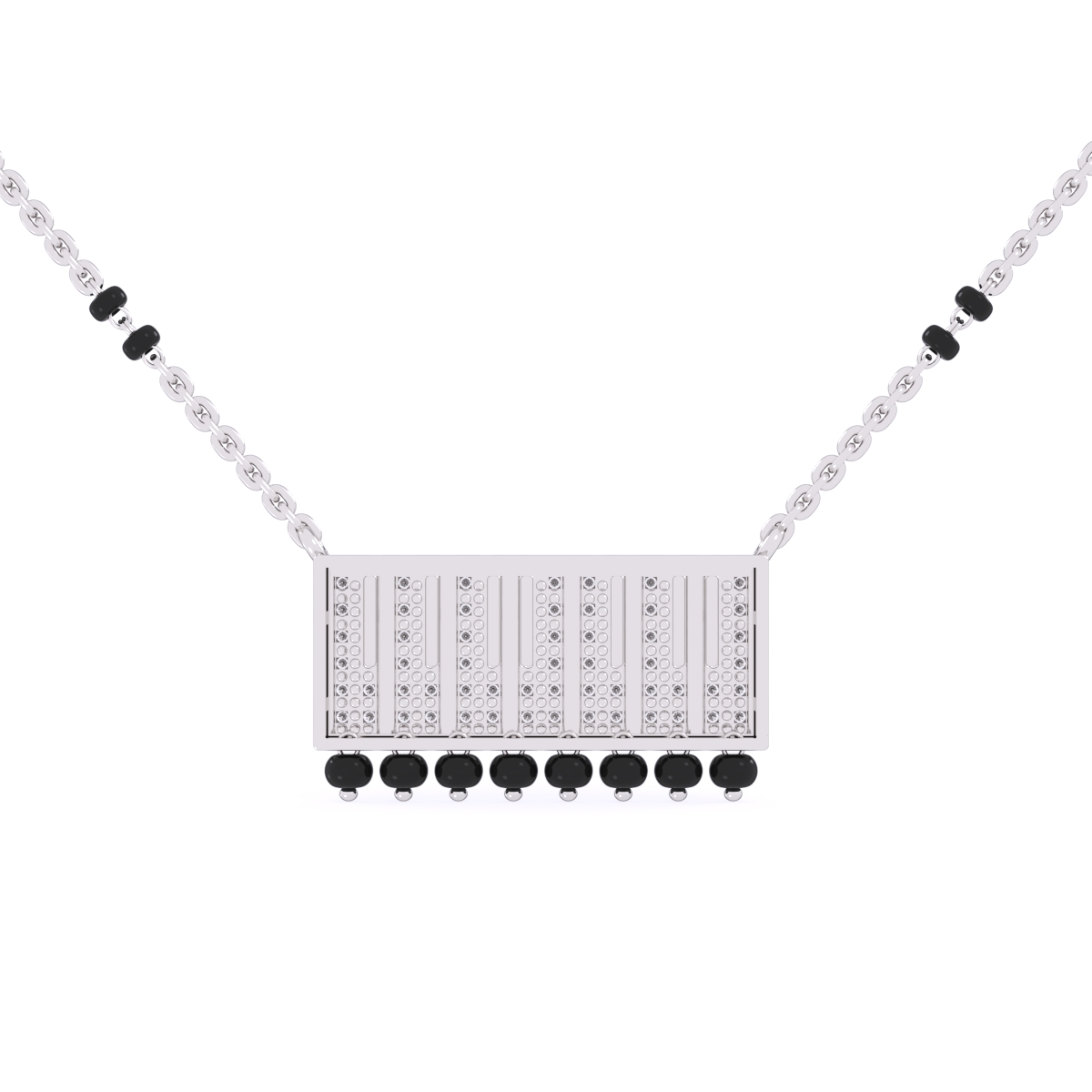 Stunning Round Cluster Diamond Mangalsutra